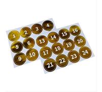 Gold Advent Christmas Stickers Countdown 24 to 1 Sleeps Gold Foil