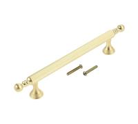 Gold Alloy Cabinet Drawer Furniture Pull Handle Knob with Screw Wardrobe Cupboard Long Handle for Wooden Box Decor Door Hardware(128mm)
