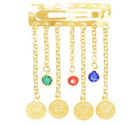 Gold Alloy Retro Coin Tassels Hairpin Hair Clip With Sparkling Rhinestones Fashion Hair Accesories For Bangs Styling