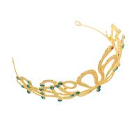 Gold Alloy Snake Crown Headpiece for Bride Wedding and Party