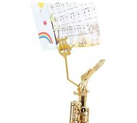 Gold Alto Sax Sheet Music Clip Stand, Elegant Alloy Sax Lyre Holder for Alto and Tenor Saxophone, Portable Music Stand with Warm Choice for Musicians, Beginners