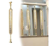 Gold Aluminum Alloy and Glass Stair Balusters - Adjustable Indoor Spindles for Staircase Railing, 4 Pcs Set, Stylish Modern Design for Home Decor
