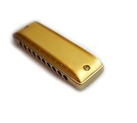 Gold Aluminum Comb Harmonica Beginner Professional Portable Musical Instrument(Minor F)