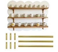 Gold Aluminum Front Fence Guardrail 3 Packs, Prevent Cup & Decor From Falling Shelf Guard Rail, Easy to Install Fence Rod for Kitchen Shelves(Gold A,33in(84cm))