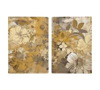 Gold And Beige Flowers Passport Holder, ID Card Protector Case Passport Holder with Slot Passports Travel Wallet Document Cover for Women And Men