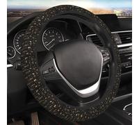 Gold and Black Ancient Egyptian Gods and Hieroglyphs Car Steering Wheel Cover Universal 15 Inch Neoprene Interior Decor Protection Accessories