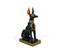 Gold and Black Color Egyptian Anubis Dog Sitting Figurine Statue