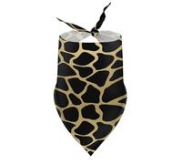 Gold and Black Giraffe Skin Pattern Cute Pet Bandana Scarf Triangle Drool Bib Stylish Handkerchie Fit Cats Dogs Pet Gifts
