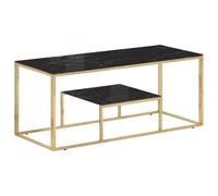 (gold and black, glass) vidaXL Coffee Table End Table Silver Stainless Steel and Solid Wood Sleeper