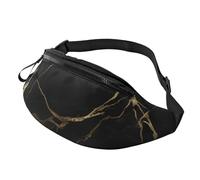 Gold and Black Marble Printed Personalized Waist Bag, Lightweight and Versatile Crossbody Bag for Everyday and Outdoor Adventures