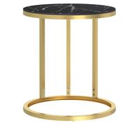 (gold and black marble) vidaXL Side Table Marble Home Indoor Furniture Tempered Glass Multi Colours