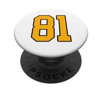 Gold and Black Sports Number 81 Jersey Uniform Player PopSockets Adhesive PopGrip