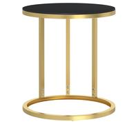 (gold and black) vidaXL Side Table Marble Home Indoor Furniture Tempered Glass Multi Colours