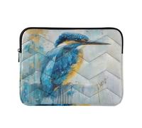 Gold and Blue Kingfisher Bird Laptop Sleeve Protective Puffy Carrying Laptop Cover Notebook Case 13-16 Inch Computer Case Medium