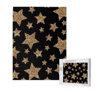 Gold And Bronze Bright Stars,500 Pieces Wooden Jigsaw Family Game Jigsaw Puzzles for Adults Teens