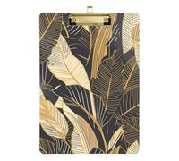 Gold and Gray Banana Leaf Simple Lines A4 Long clipboard Acrylic Cute for 5th Grade Classroom Essentials for Teachers Size 9 x 12