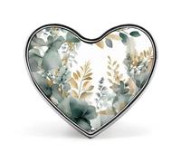 Gold and Green Leaves Fashion Brooch Pin - Colorful Butterflies 1 Inch Cute Enamel Heart Badges, Metal Lapel Pins for Men & Women, Decorative Metal Pinback for Hats, Shirts, Bags, Jackets & Accessorie