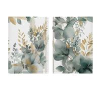 Gold And Green Leaves Passport Holder, ID Card Protector Case Passport Holder with Slot Passports Travel Wallet Document Cover for Women And Men
