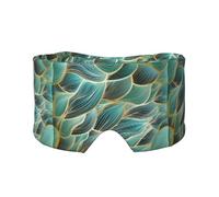Gold and Green Weave Textured, Full Eye Covers Light Blocking Eye Mask Sleep Eye and Ear Muffs
