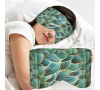 Gold and Green Weave Textured, Sleep Mask for Home Travel, Full Eye Covers Light Blocking Eye Mask Sleep Eye and Ear Muffs