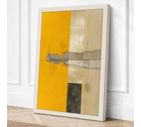 Gold and Grey Composition Canvas Wall Art Print 36x24 Inch (91 x 61 cm)