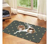 Gold And Grey Free Christmas,Waterproof Pet Feeding Mat,PU Leather Placemats for Cat Dog Water Bowl,Food Mats,40x60cm