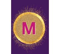 Gold and Purple Letter M Monogram Lined Notebook A5