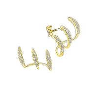 Gold and Silver Earrings with Three Prong Curved Look Allergy Resistant Alloy for Various Occasions Fashionable Styles Women Earrings