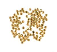 Gold and Silver Fly Tying Beads Set, 3mm 4mm 5mm Countersunk Hole Beads Compatible with for Weighted Fishing Flies, 100pcs Fly Tying Materials and(3mm gold)