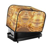 Gold and Silver Peacock Toaster Cover 2 Slice, Waterproof Bread Machine Covers with Pockets Universal Size Kitchen Small Appliance Cover with Handle, Dust and Fingerprint Protection