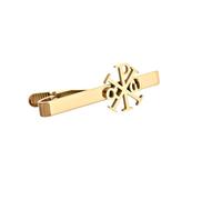 Gold and Silver Plating Chi-Rho Cross Fleur De Lis Hexagram Various Patterns for Men Tie Clip Father Jewelry, moderation, stainless steel, No Gemstone
