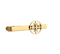 Gold and Silver Plating Chi-Rho Cross Fleur De Lis Hexagram Various Patterns for Men Tie Clip Father Jewelry, moderation, stainless steel, No Gemstone