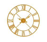 Gold and Silver Wall Clock, Round Analogue Clock With Roman Numerals & Spade Hands, Silent Wall Clock Premier Housewares Gold One Size