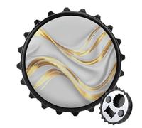 Gold and Silver Wavy Lines 3D Bottle Opener Round Fridge Magnets Beverage Beer Magnetic Bottle Cap Opener for Fridge, Kitchen, Office
