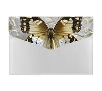Gold and White Butterfly File Folder, Plastic Accordion File Folders with 6 Pockets, Expanding File Organizer with Snap Closure, Portable Document Paper Organizer, Office Supplies Filing Folders