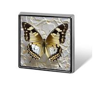 Gold And White Butterfly Square Lapel Pins Backpack Pin Cute Brooch Decoration Brooches for Women Men Fashion Button Badges for Hat Backpacks Purses Jackets Shirt Suit