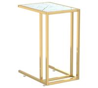 (gold and white marble) vidaXL Computer Side Table Tempered Glass Couch Coffee Table Multi Colours