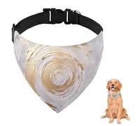 Gold and White Spiral Dog Bandana With Adjustable Strap D Ring Dog Neckerchief Pet Bibs Triangle Bandana for Dogs Accessories Puppy Dogs Cats Decor Machine Washable