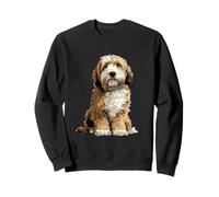 Gold and White Tibetan Terrier Dog Illustration Sweatshirt