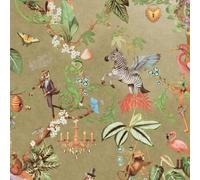 Gold Animal Safari Theme Metallic Silver Shimmer Wallpaper