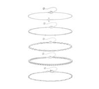 Gold Anklet for Women Cuba Paperclip Anklets Dainty Link Chain Ankles Foot Jewelry Waterproof Summer Beach Vacation Outfits, A2:silver cross anklets, Zinc, no gemstone