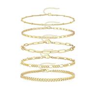 Gold Anklet for Women Cuba Paperclip Anklets Dainty Link Chain Ankles Foot Jewelry Waterproof Summer Beach Vacation Outfits, A2:gold, Zinc, no gemstone