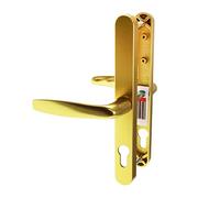 Gold (Anodised) Hoppe Brugge 68PZ Fullex Lever Door Handle Pair Sprung Set UPVC PVC PVCu