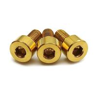 Gold Anodized Titanium finish Screws (3) - Floyd Rose Style Guitar Locking Nut Screws Set - MonsterBolts (Qty 3, Titanium - Gold)