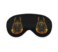 Gold Anubis Head Sleep Mask Soft Blindfold Portable Eye Mask with Adjustable Strap for Men Women