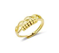Gold Anxiety Rings for Women, Gold Twisted Spinner Bead Stress Relief Rings