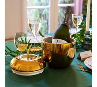 Talking Tables Gold Apple Ice Bucket with Lid-Premium Drinks Trolley Accessories for Bar Stainless Steel Wine Bottle Cooler, Classy Party Decoration Made of Metal-Big and Heavy