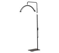 Gold Arch Floor Lamp - Dimmable LED Standing Lamp with Remote & Button Control, Adjustable Brightness & Color Temperature for Nail Techs, Tattoo Artists & Salons.