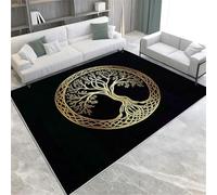 Gold Area Rug Celtic Tree Of Life Printed Design Short Pile Carpet Super Soft Shaggy Rug Living Room Carpet Hallway Runner Door Floor Mat 60 X 90 Cm,140 X 200 Cm