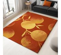 Gold Area Rugs Vector Illustration Geometric Pattern Large Carpet, Washable Low Pile Rug, Soft Non-Slip Easy Care Carpet for Living Room Bedroom Indoor Home Decor, 180 x 240 cm